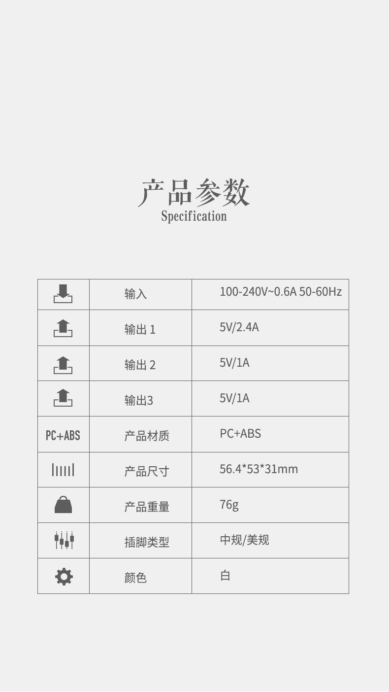 金威澎 VP08 三口充電頭